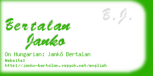 bertalan janko business card