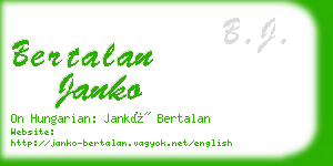 bertalan janko business card